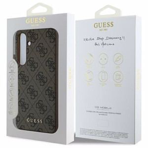 Guess GUHCS24FEGF4GBR S24 FE S721 rudas/rudas kietas dėklas 4G Pakabukų Kolekcija