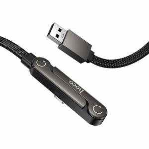 Cable with bracket USB A to USB C 3A Hoco 1,2 m U150 Exquisite black