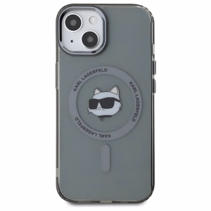 Karl Lagerfeld KLHMP15SHLSCHK iPhone 15 6.1" juodas kietasis dėklas IML Metal Choupette Head Magnetinis (MagSafe)
