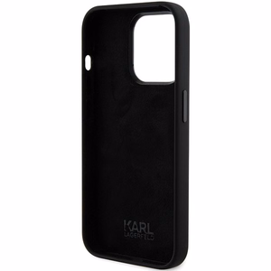 Karl Lagerfeld silikoninis Karl & Choupette galvos dėklas telefonui iPhone 15 Pro Max - juodas
