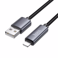 Kabelis USB A į Lightning Hoco 2,4A su ekranu 1 m X112 juodas