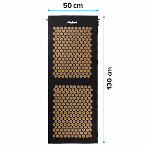 Rebel Active XXL akupresūros kilimėlis su pagalve, 130 x 50 cm, aukso spalvos spygliai