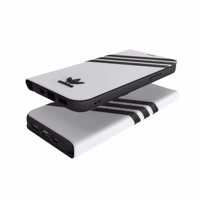 Adidas OR knyginis dėklas PU iPhone 12 / 12 Pro 6.1" - balta ir juoda