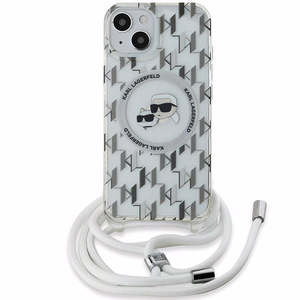 Karl Lagerfeld IML Crossbody Monogram Karl & Choupette Head Magnetinis dėklas telefonui iPhone 15 / 14 / 13 – permatomas