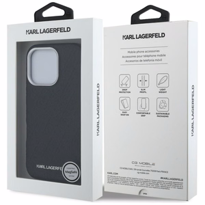 Karl Lagerfeld FW Stamped Karl MagSafe Dėklas iPhone 16 Pro - juodas
