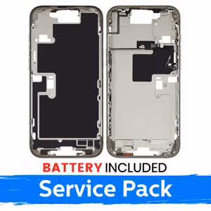 Mid-Frame Housing Apple iPhone 16 Pro Max Back Housing + Battery / White Titanium / (Service Pack)