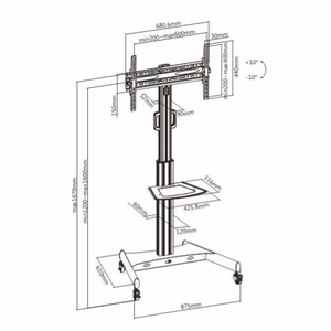 Mobilus 32"-65" televizoriaus stovas