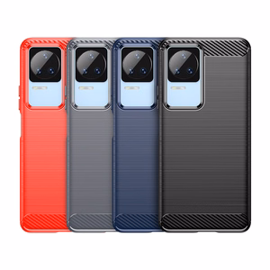 Dėklas telefonui Xiaomi Poco F4 5G – anglies pluošto silikoninis dėklas juodas