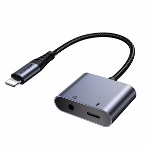 2‑in‑1 garso adapteris Joyroom SY-L01 Lightning į 3.5mm + Lightning (juodas)