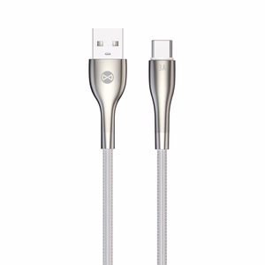 "Forever Sleek" kabelis USB - USB-C 1,0 m 3A, baltas