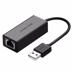 Ugreen išorinė tinklo plokštė RJ45 - USB 2.0 100 Mbps Ethernet juoda (CR110 20254)