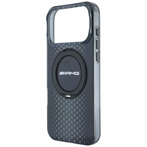 Mercedes AMG IML Double Layer Urban Line dėklas, skirtas iPhone 18 Pro Max / 17 Pro Max, su žiedu-stovu, suderinamas su MagSafe – juodas