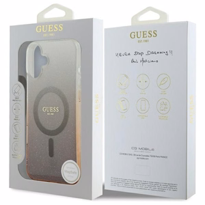 Guess IML blizgučių gradiento Magnetinis iPhone 16 dėklas – rudas