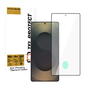 Tempered glass Tel Protect 10X Privacy Titanium for Samsung Galaxy S25 Ultra (with fingerprint unlock) (envelope)