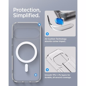 Spigen Ultra Hybrid Mag MagSafe dėklas, skirtas Google Pixel 11, skaidrus / baltas