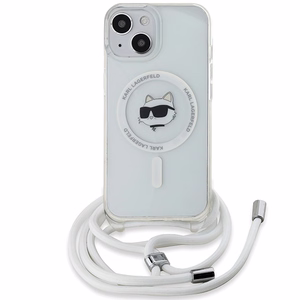 Karl Lagerfeld IML Choupette Head & Cord Magnetinis dėklas iPhone 13 / 14 / 15 - skaidrus