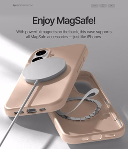 Чехол Mercury Pure MagSafe Silicone для Apple iPhone 17 розовый песок