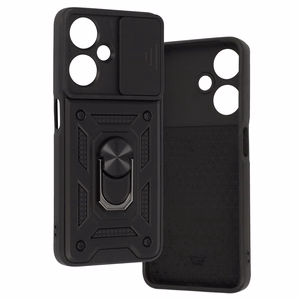 Dėklas telefonui su kameros apsauga Oppo A59 juodos spalvos