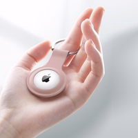 Crong Silicone dėklas with raktų pakabukas – apsauginis keychain dėklas Apple AirTag 1/2 (sand rožinis)