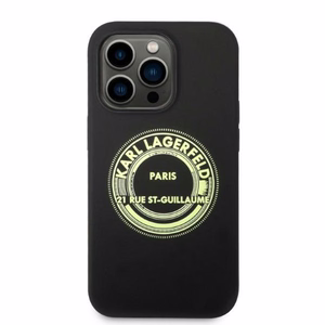 Karl Lagerfeld Silikoninis RSG dėklas iPhone 14 Pro - juodas