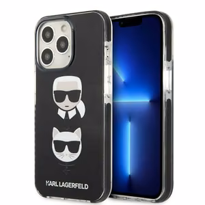 Karl Lagerfeld Karl&Choupette Head чехол для iPhone 13 Pro Max - чёрный