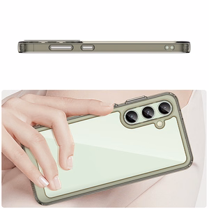 Kosmoso dėklas su gelio rėmu Samsung Galaxy S24 FE - permatomas juodas