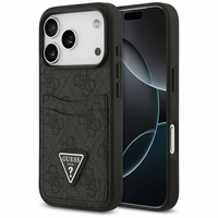 Guess 4G Nauble Card Triangle dėklas iPhone 17 Pro - juodas