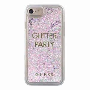 Guess GUHCP7GLUQPU iPhone 6/7/8 /SE 2020 / SE 2022 violetinis/kietas dėklas Liquid Glitter Party