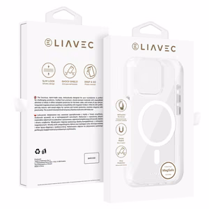 Liavec Glossy MagSafe Clear Case for iPhone 14 Pro white