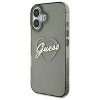 Guess IML Širdies dėklas telefonui iPhone 16 - juodas