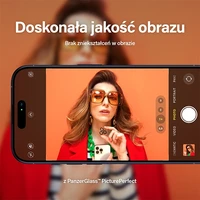 PanzerGlass Picture Perfect kameros apsauga iPhone 15 Pro / 15 Pro Max – su juodu rėmeliu
