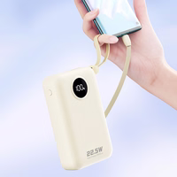 Dudao K14+ Powerbank 20000mAh 22.5W USB-C / USB-A / Built-in Lightning and USB-C Cables - baltas