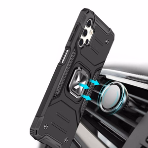 Wozinsky Ring Armor tvirtas hibridinis dėklas + magnetinis laikiklis skirtas Samsung Galaxy A73 – raudonas