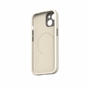 Moshi Napa MagSafe aukštos kokybės veganiškos odos dėklas, skirtas iPhone 15, „Eggnog White“ spalvos