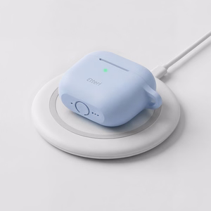 Etteri silikoninis dėklas, skirtas AirPods 4 šviesiai mėlynas