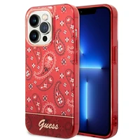 Guess GUHCP14LHGBNHR iPhone 14 Pro 6.1" raudonas/raudonas kietas dėklas Bandana Paisley