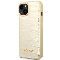 Guess GUHCP14MHGCRHD iPhone 14 Plus 6.7 "auksinis/auksinis kietas dėklas Croco Collection