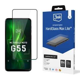 Grūdintas stiklas 3mk HardGlass Max Lite Black Motorola Moto G55 5G