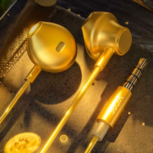 WEKOME YC05 Sakin Series laidinės į ausis įstatomos ausinės su 3,5 mm kištuku, aukso spalvos
