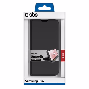SBS Piniginė Smooth Dėklas for Samsung Galaxy S26 with Atverčiamas - juodas