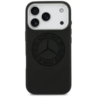 Mercedes silikoninis Vintage Logo MagSafe dėklas iPhone 17 Pro – juodas