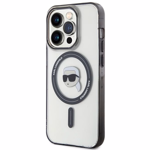Karl Lagerfeld KLHMP15XHKHNOTK iPhone 15 Pro Max 6.7" skaidrus kietas dėklas IML Karl's Head MagSafe
