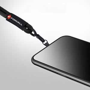 FORCELL F-DESIGN R10X40 riešo telefono virvelė su reguliuojamu ilgiu (maks. 20cm kilpoje) juoda
