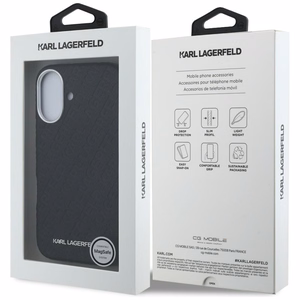 Karl Lagerfeld FW Stamped Karl MagSafe Dėklas iPhone 16 - juodas