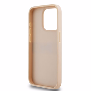 DKNY Odinis mono juosta ir metalinis logotipas dėklas telefonui iPhone 15 Pro - rožinis