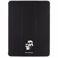 Karl Lagerfeld Saffiano magnetinis Karl & Choupette iPad Air 13" 2024 knygos tipo dėklas - juodas