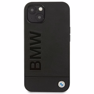 Dėklas BMW BMHCP14MSLLBK iPhone 14 Plus 6.7 - juodas odinis štampas