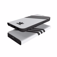 Adidas OR knyginis dėklas PU iPhone 12 / 12 Pro 6.1" - balta ir juoda