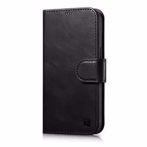 Чехол iCarer Oil Wax Wallet 2in1 для iPhone 14 Plus Anti-RFID кожаный с откидной крышкой чёрный