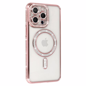 Bling Magnetinis dėklas telefonui Samsung Galaxy A17 5G rožinė